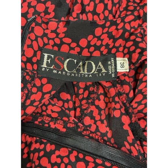 Escada by Margaretha Ley Leopard Print Dress Women’s Size US 8/GE 38 Red Black - Picture 3 of 11